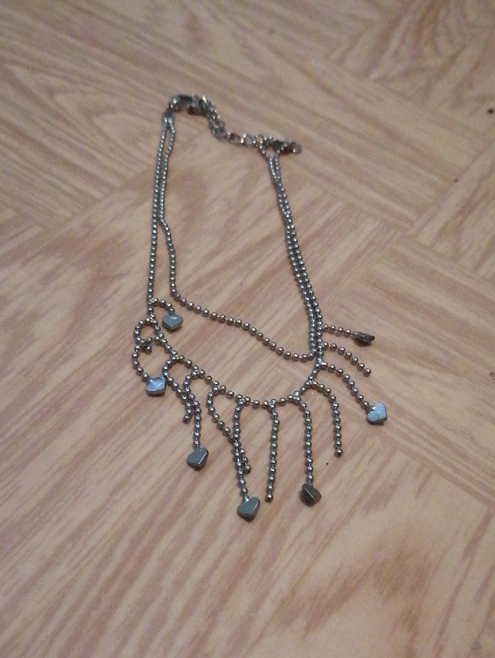 Silver 2 Layer Bracelet W Heart Detail